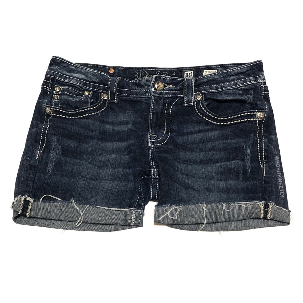 Miss Me Distressed Cutoff Jean Shorts - Picture 2 of 8